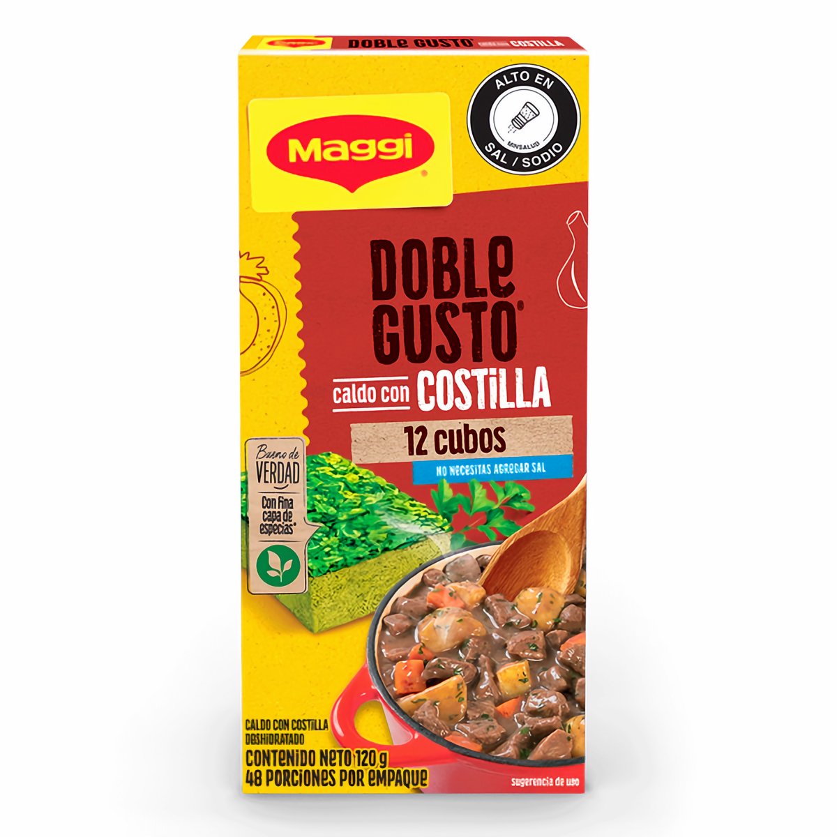 MAGGI Doble Gusto Caldo De Costilla Caja X 12 Cubos X 120g Precio Rappi