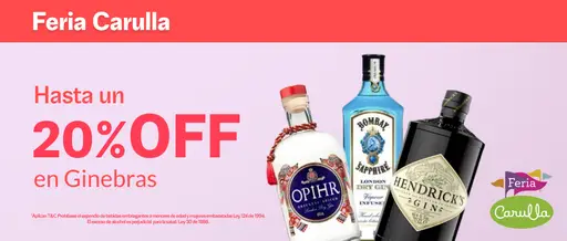 Hasta 20% off en Ginebras