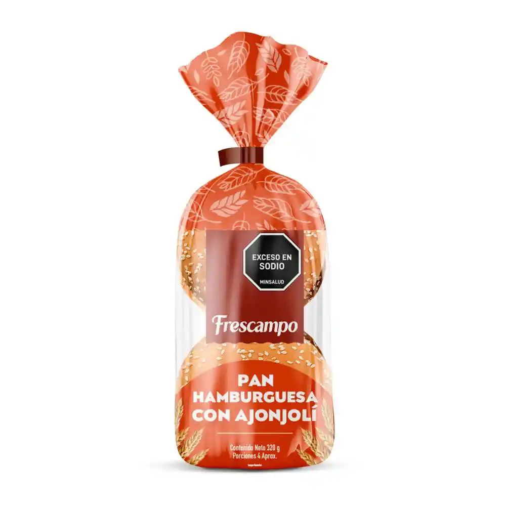 pan hamburguesa frescampo con ajonjolí (320 gr)