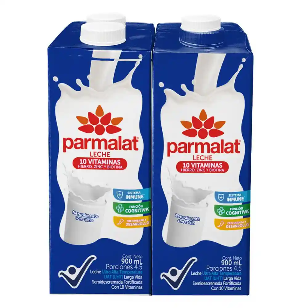 Leche Parmalat Larga Vida Semidescremada Uat (3600  Ml)