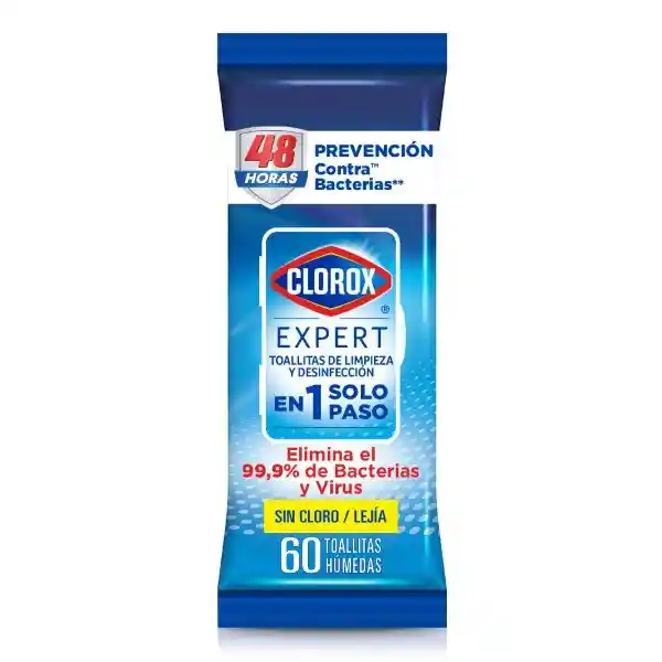 Clorox Expert Toallas Desinfectantes Fresco 60 pzas