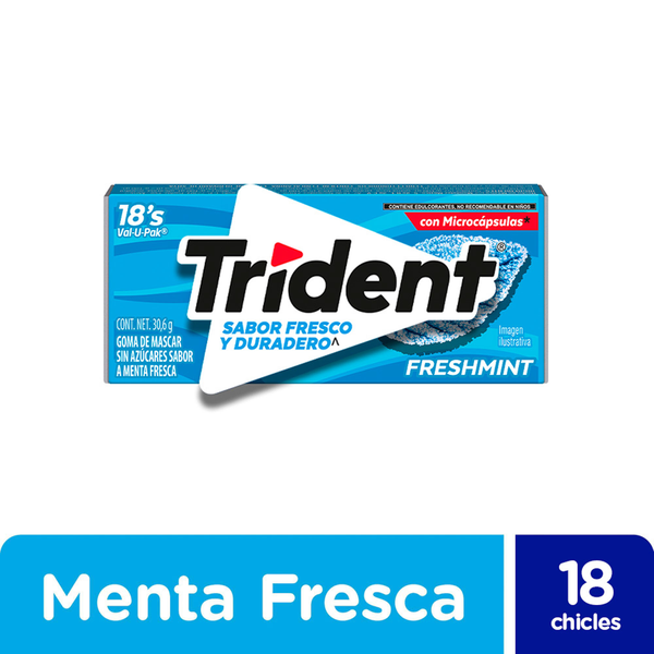 Trident Goma de Mascar Menta Fresca 30.6g