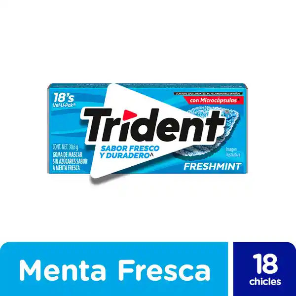 Trident Goma de Mascar Menta Fresca 30.6g