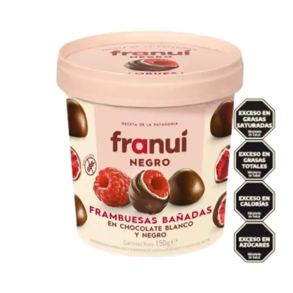 Franui Frambuesas Bañadas en Chocolate Amargo + Blanco