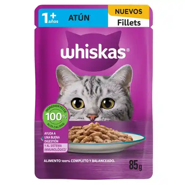 Whiskas Alimento húmedo gato adulto atún 85g