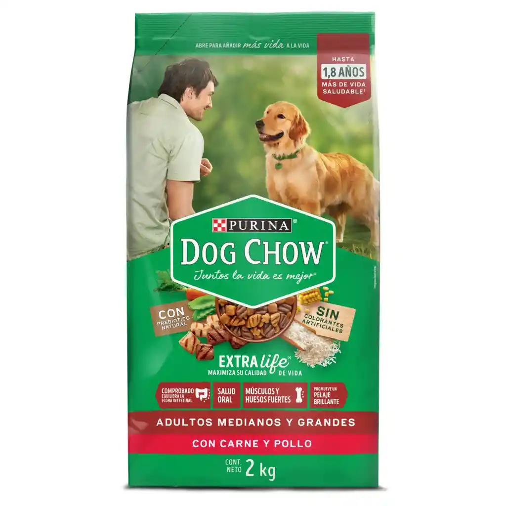 Comida para Perros Adultos Medianos y Grandes Purina Dog Chow 2 kg