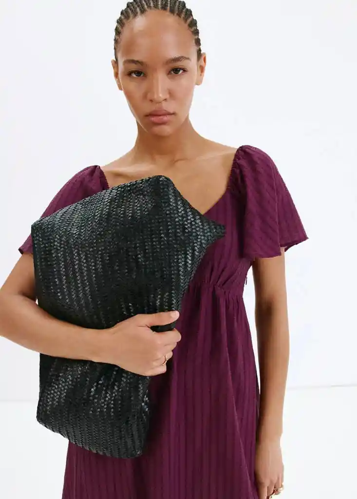 VESTIDO RAMONA GRANATE Talla S Mujer Mango