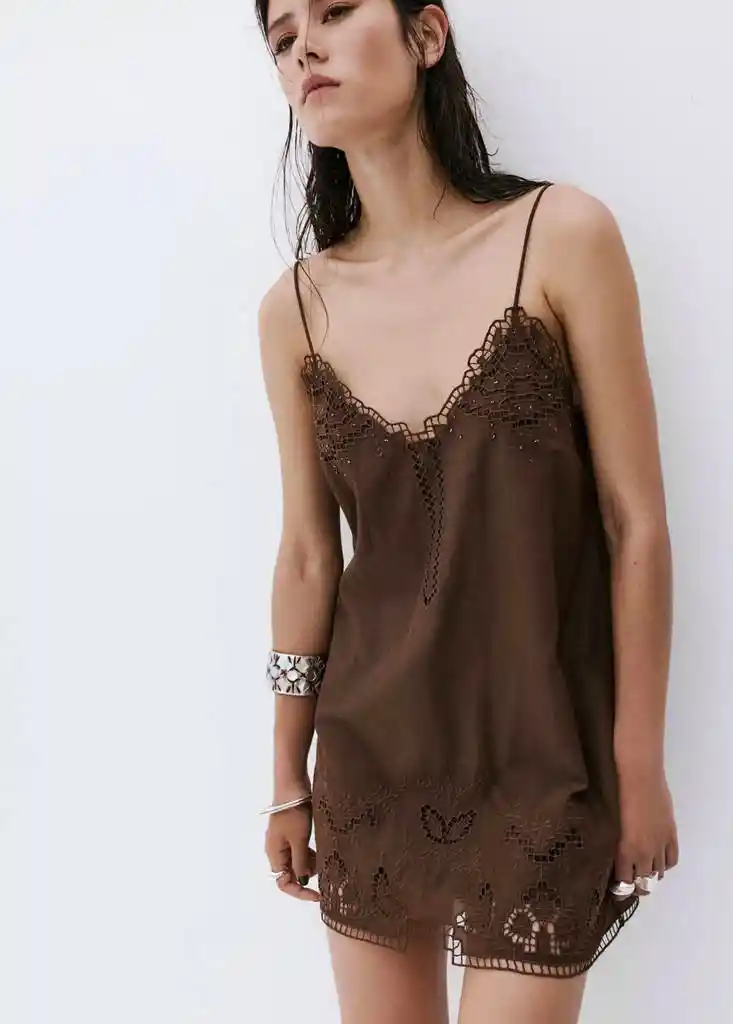 VESTIDO ZOE CHOCOLATE Talla M Mujer Mango