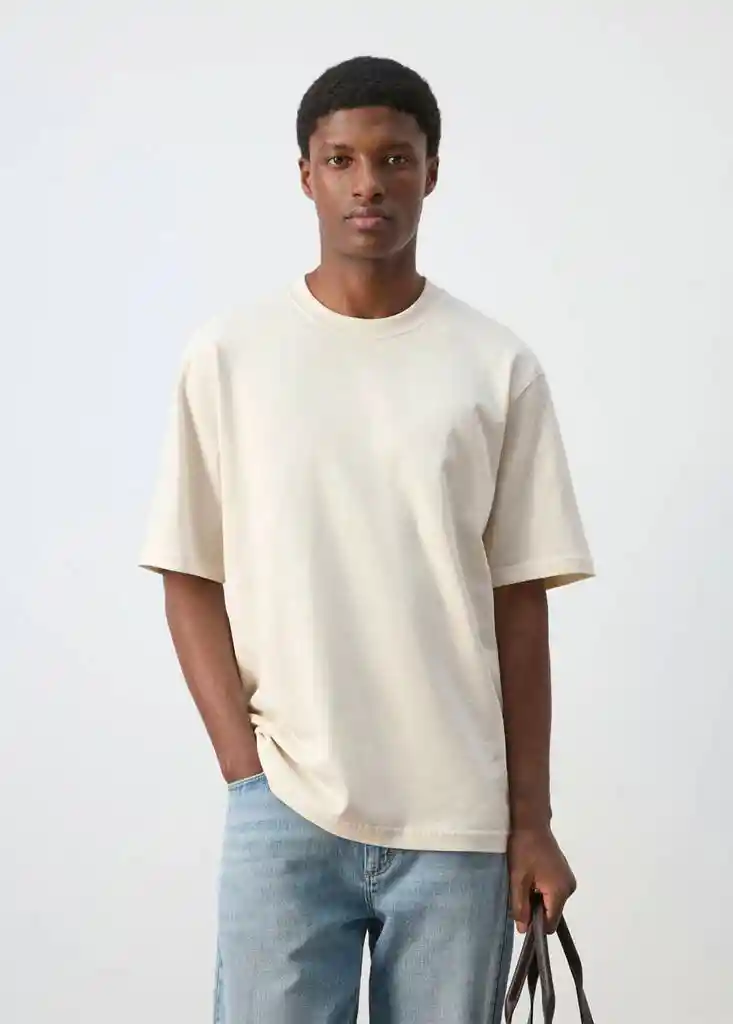 CAMISETA ANOUK CRUDO Talla S Hombre Mango