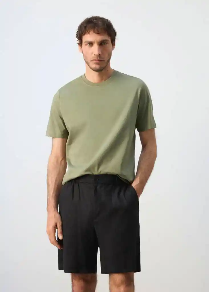 CAMISETA CHERLO KHAKI Talla M Hombre Mango
