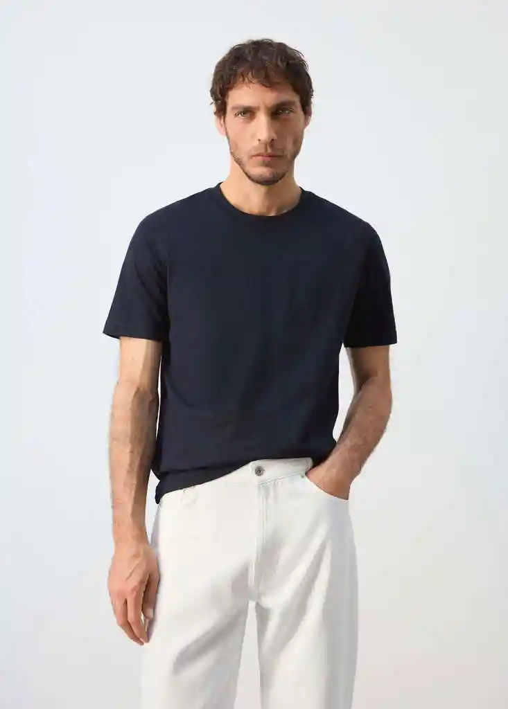 CAMISETA CHERLO NAVY Talla L Hombre Mango