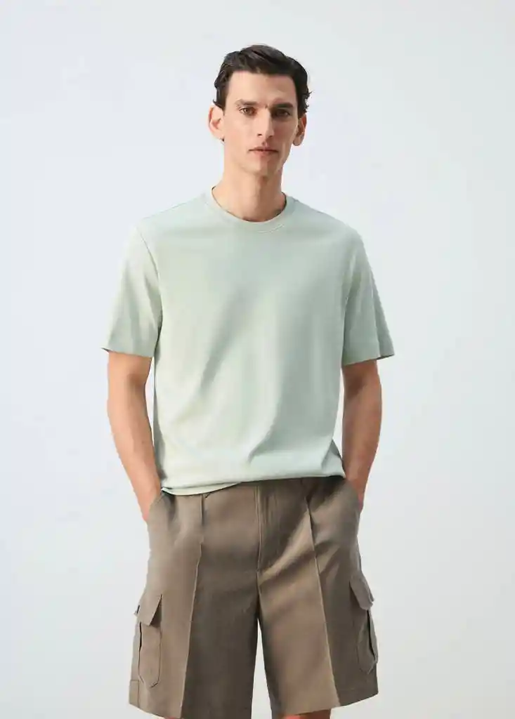 CAMISETA KIMI VERDE PASTEL Talla L Hombre Mango