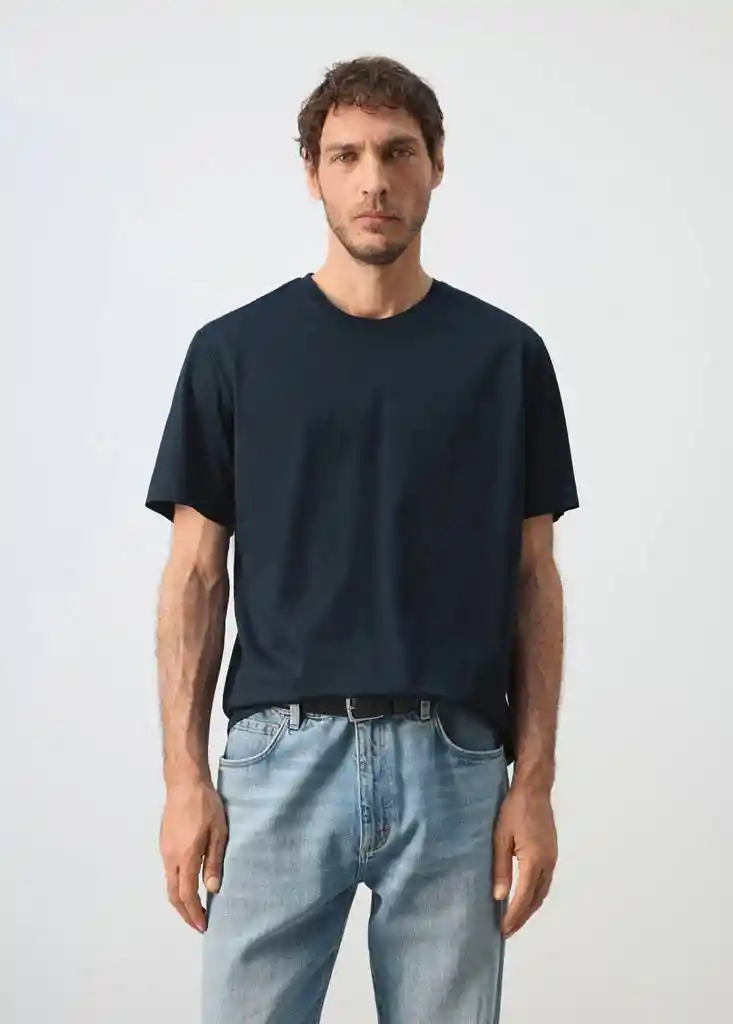 CAMISETA BELLOW NAVY Talla S Hombre Mango