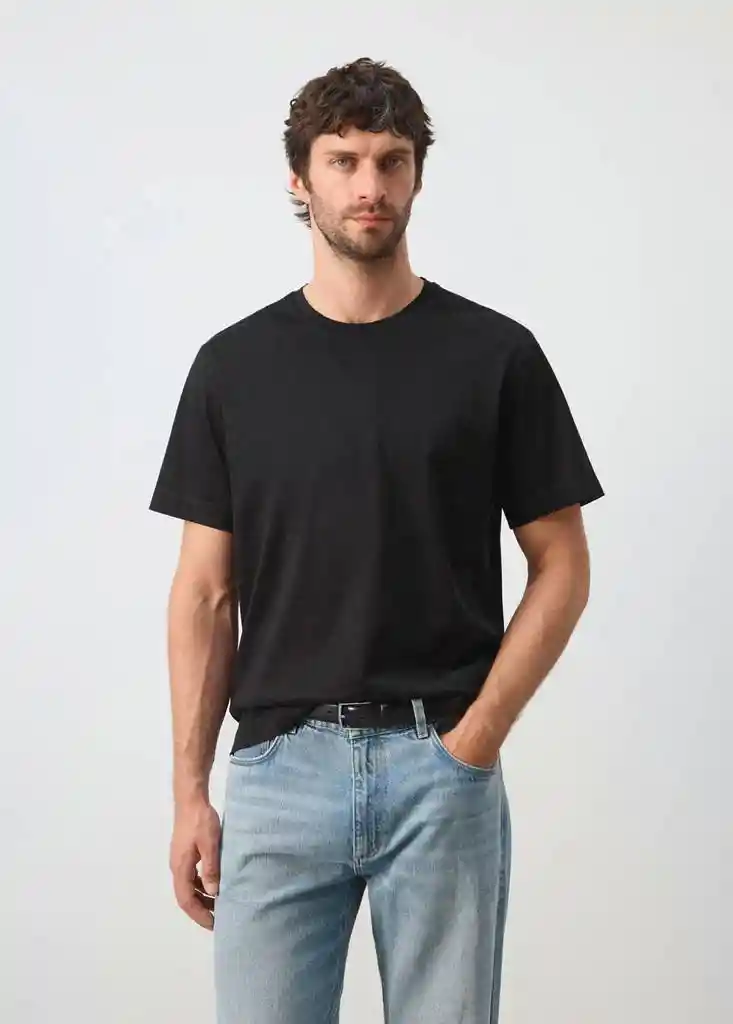 CAMISETA BELLOW NEGRO Talla S Hombre Mango