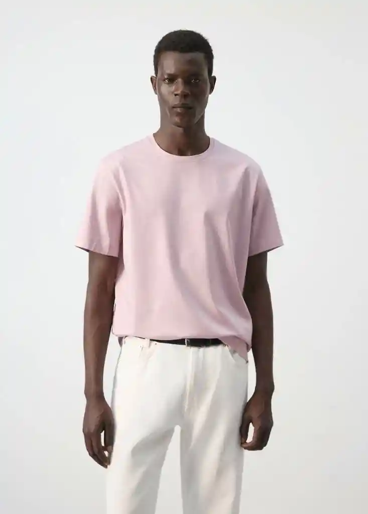 CAMISETA BELLOW ROSA PALO Talla S Hombre Mango