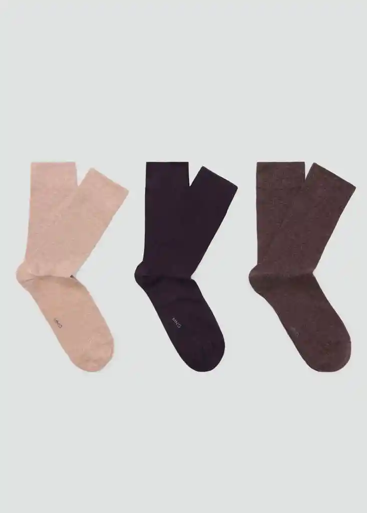 CALCETINES TRIBROWN MARRON Talla 45 Hombre Mango