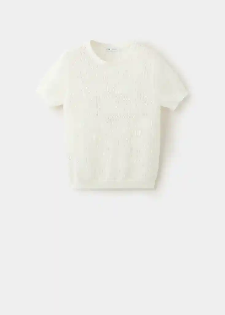 JERSEY FLORA BLANCO Talla M Mujer Mango