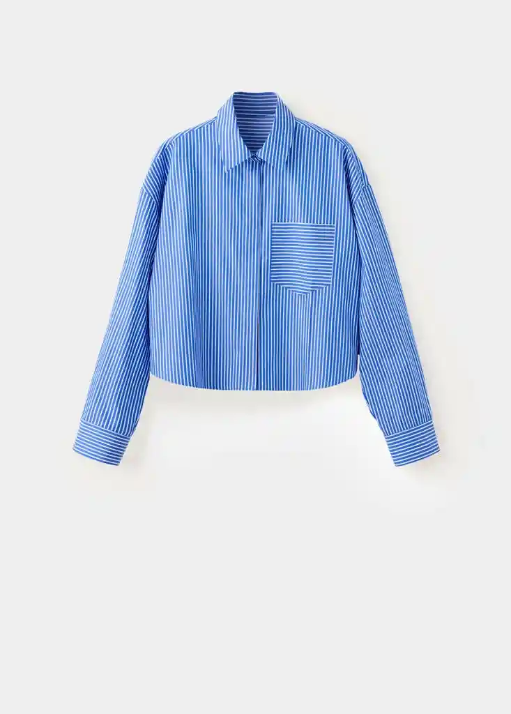 CAMISA ANNA AZUL Talla L Mujer Mango