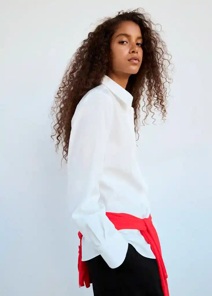 CAMISA REGU OFFWHITE Talla L Mujer Mango