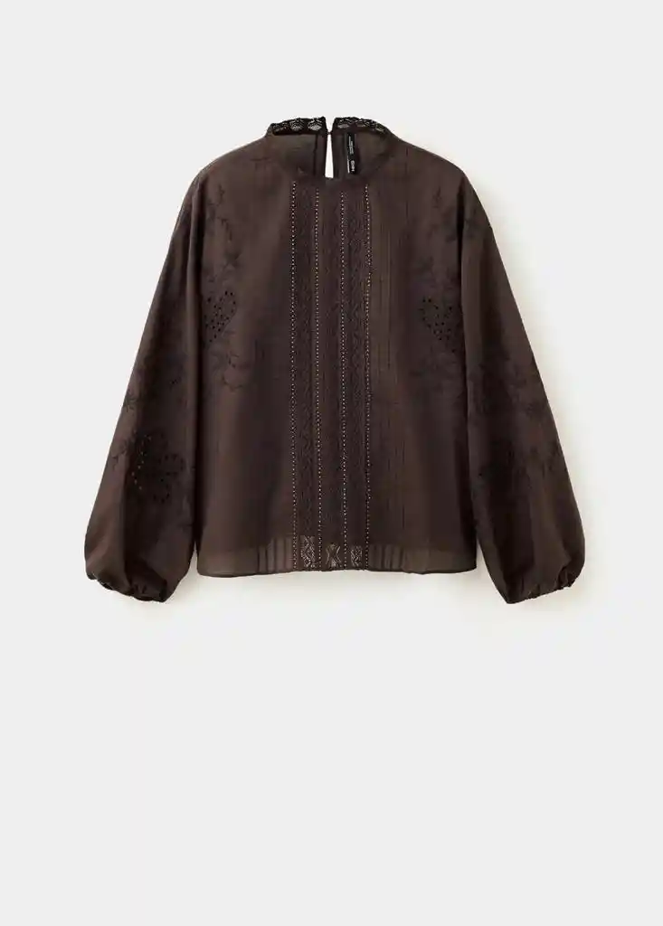 BLUSA DORIS MARRON Talla M Mujer Mango