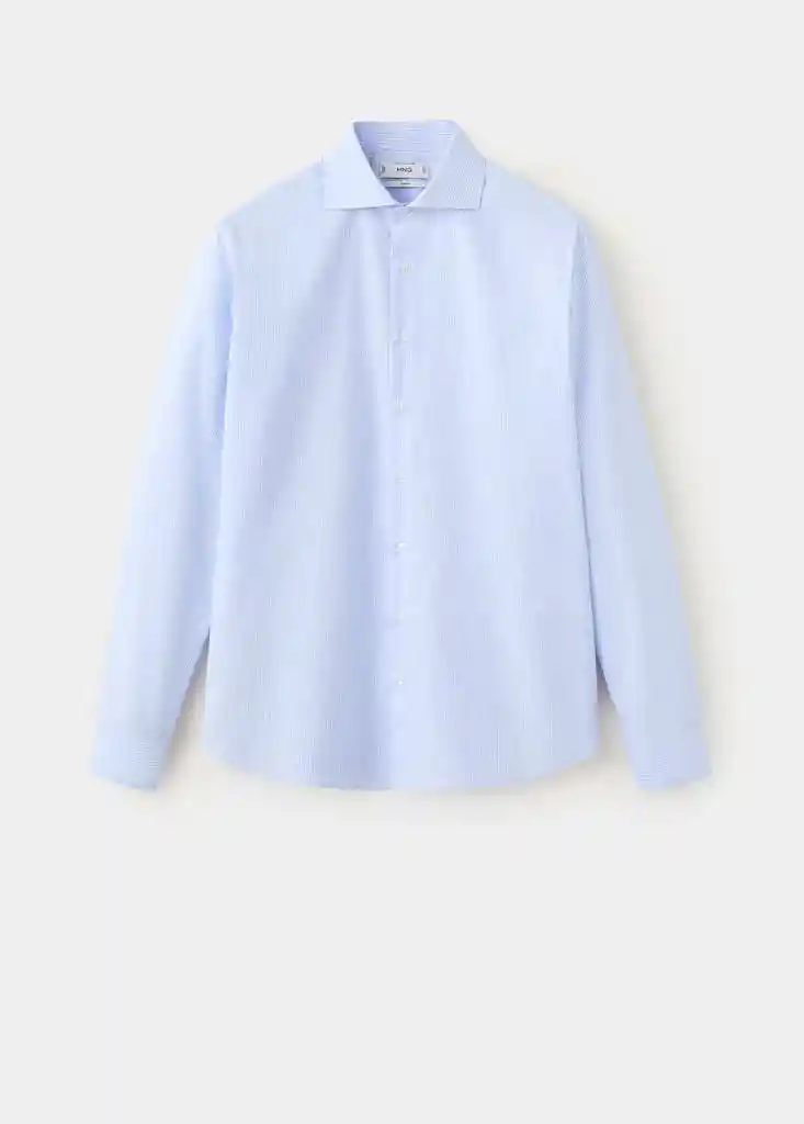 CAMISA SELVA AZUL Talla M Hombre Mango