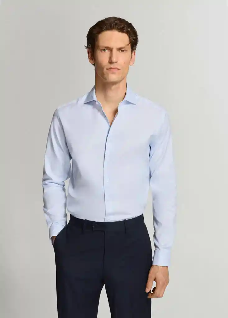 CAMISA LUISIANA CELESTE Talla L Hombre Mango