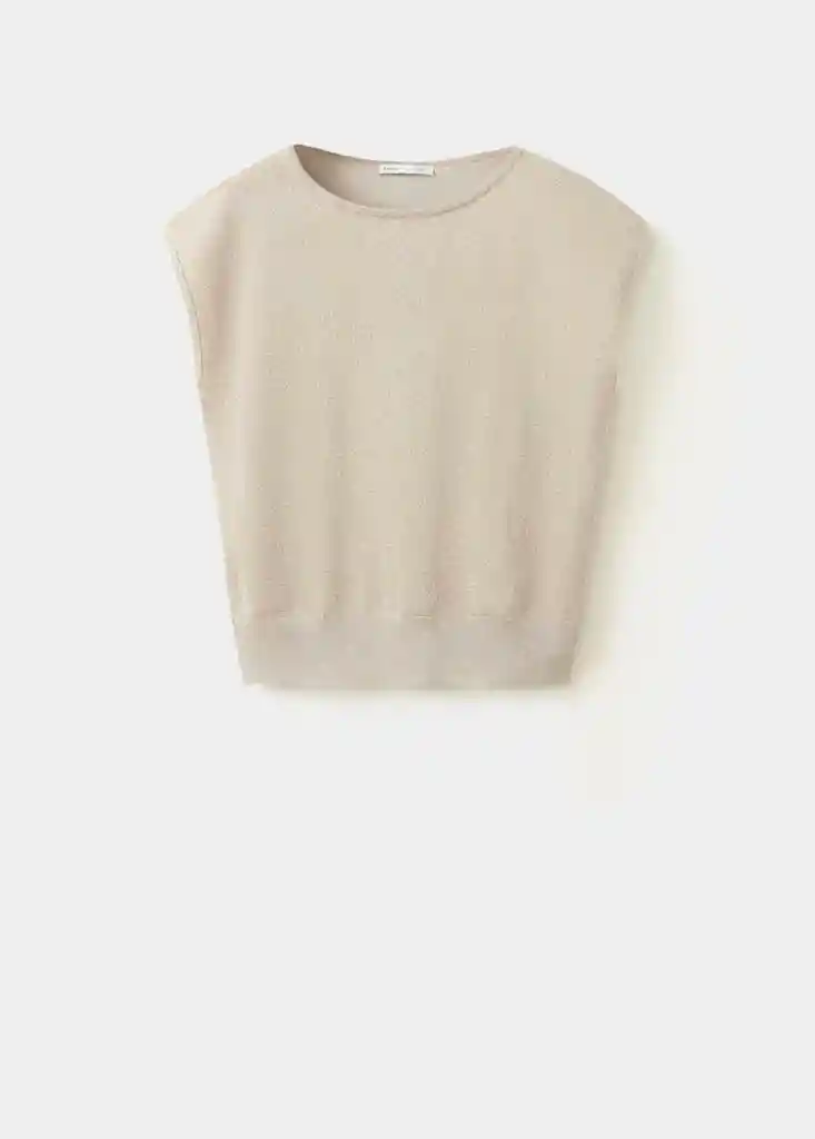 TOP CONFETI PLATA Talla L Mujer Mango