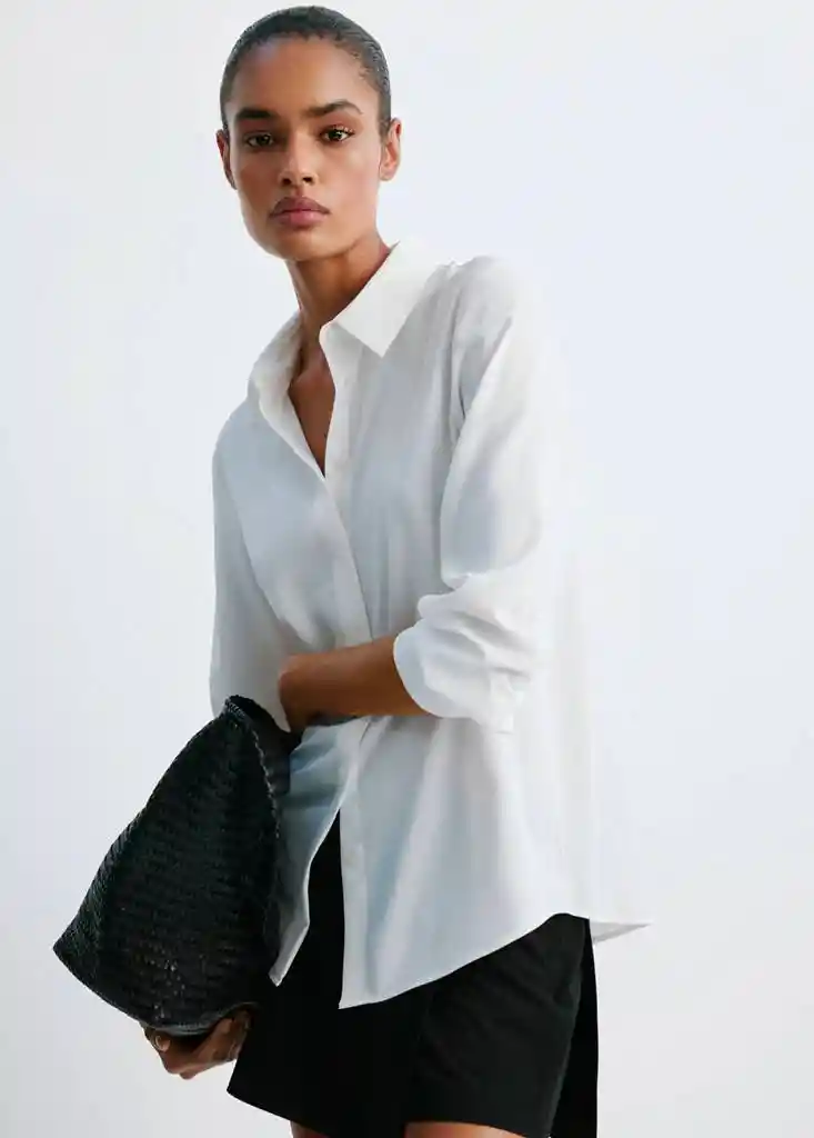CAMISA BASIC OFFWHITE Talla XL Mujer Mango