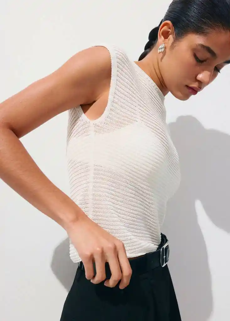 JERSEY BANANI OFFWHITE Talla S Mujer Mango