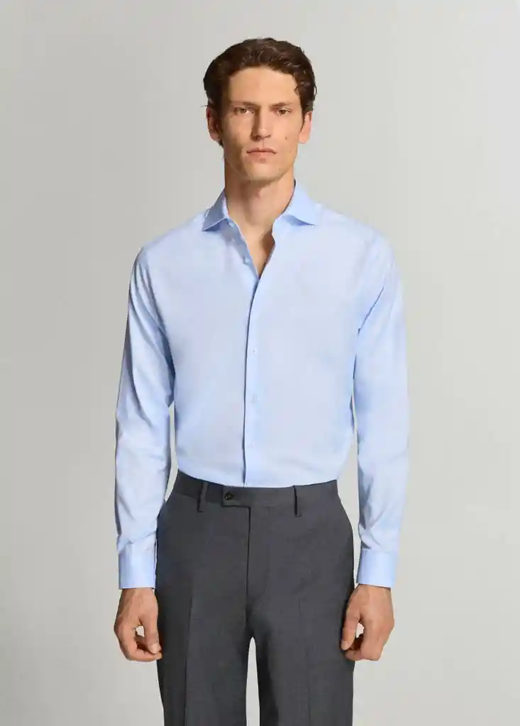 CAMISA EMPORDA CELESTE Talla M Hombre Mango