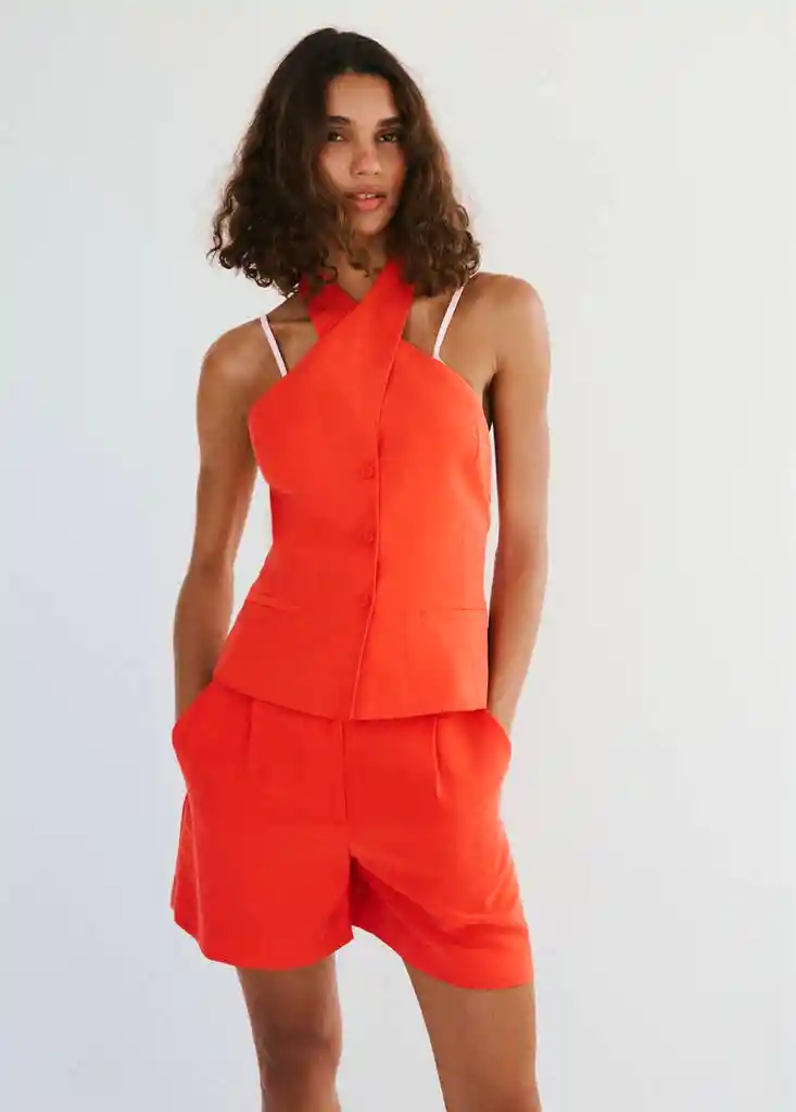 CHALECO PEACH MANDARINA Talla S Mujer Mango