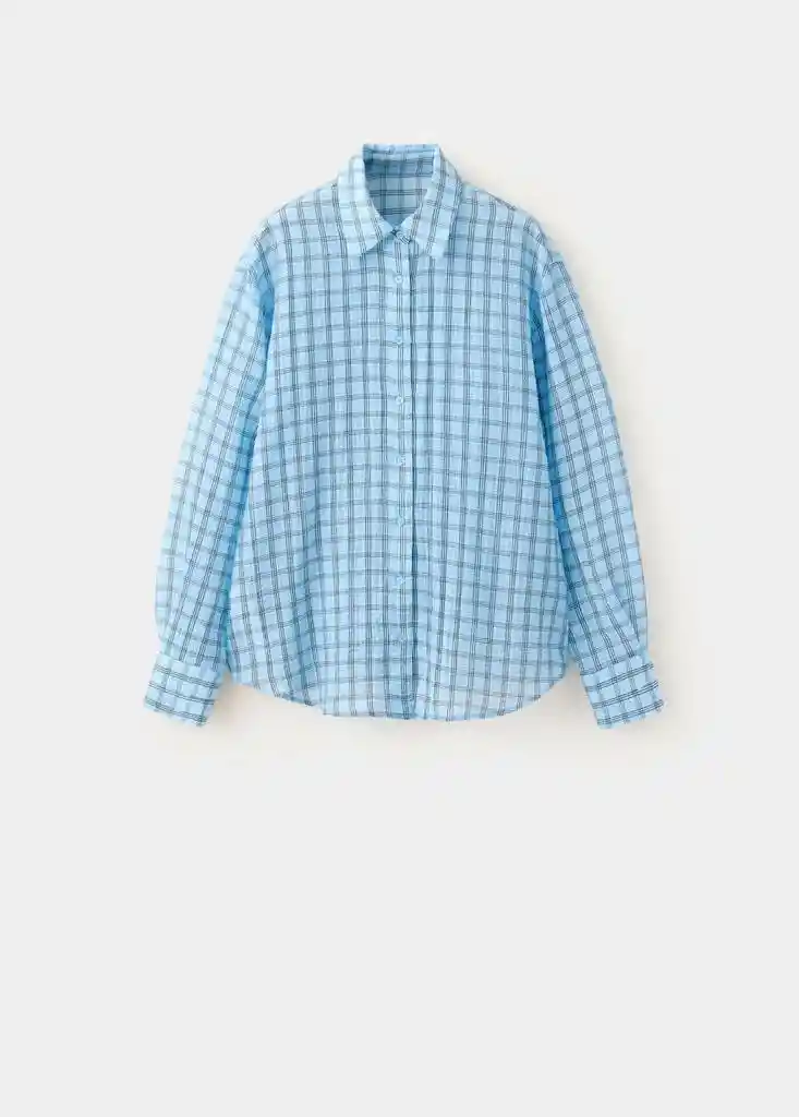 CAMISA SELENA CELESTE Talla M Mujer Mango
