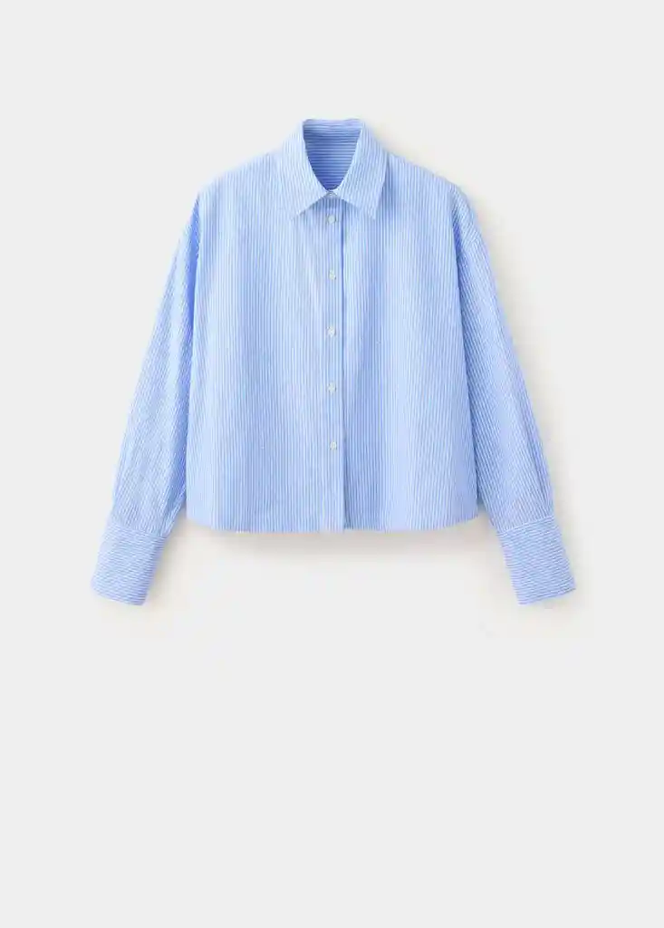 CAMISA SHINNY CELESTE Talla S Mujer Mango