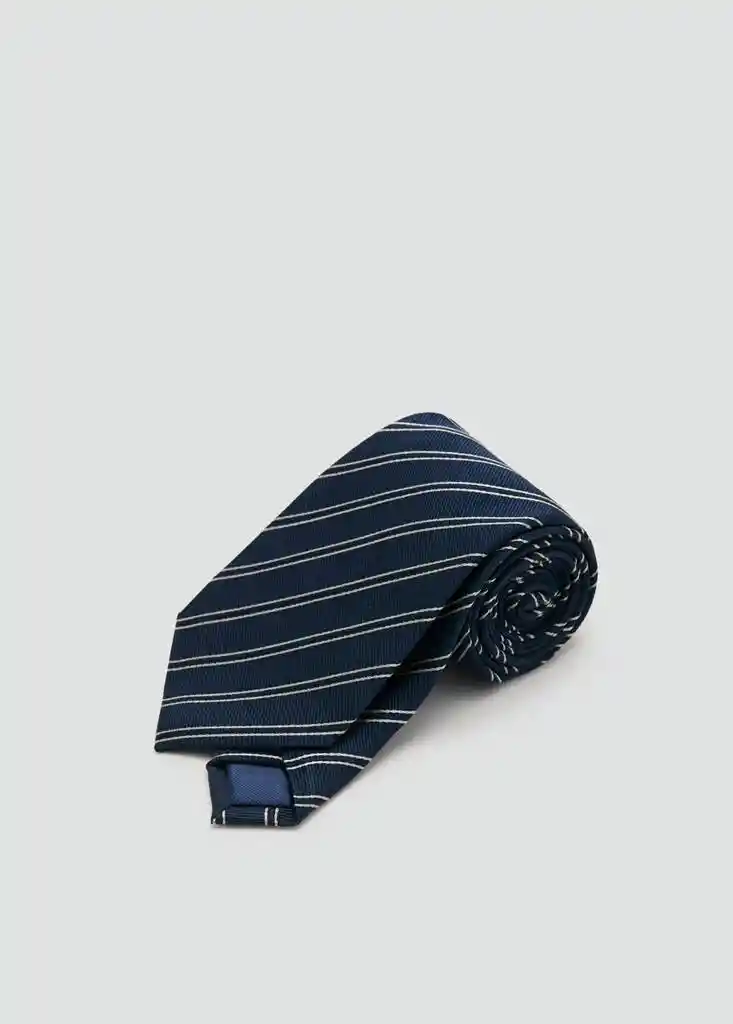CORBATA STRIPES8 NAVY Talla 99 Hombre Mango
