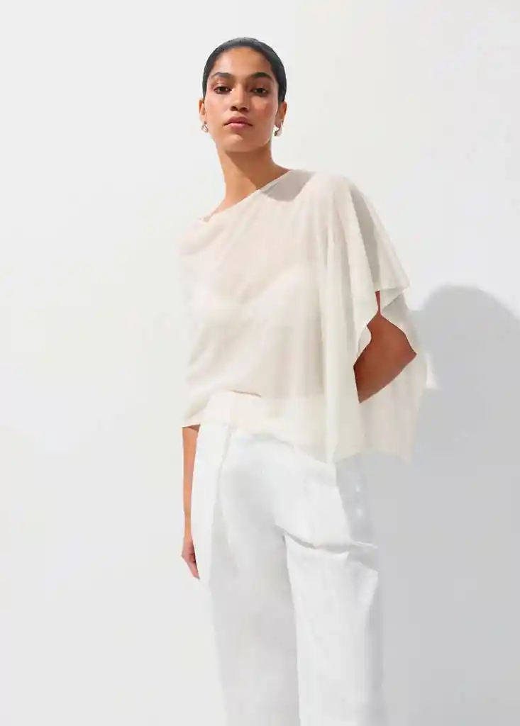CAPA ARGON OFFWHITE Talla M Mujer Mango