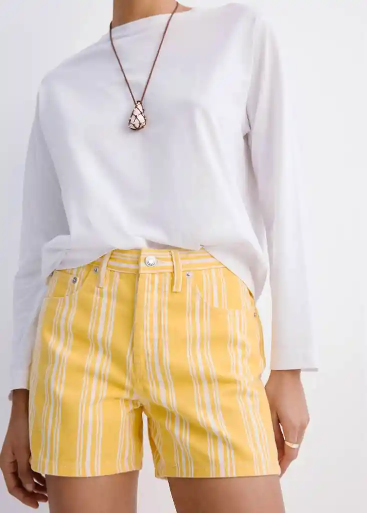 SHORTS CORRETTO AMARILLO Talla 34 Mujer Mango