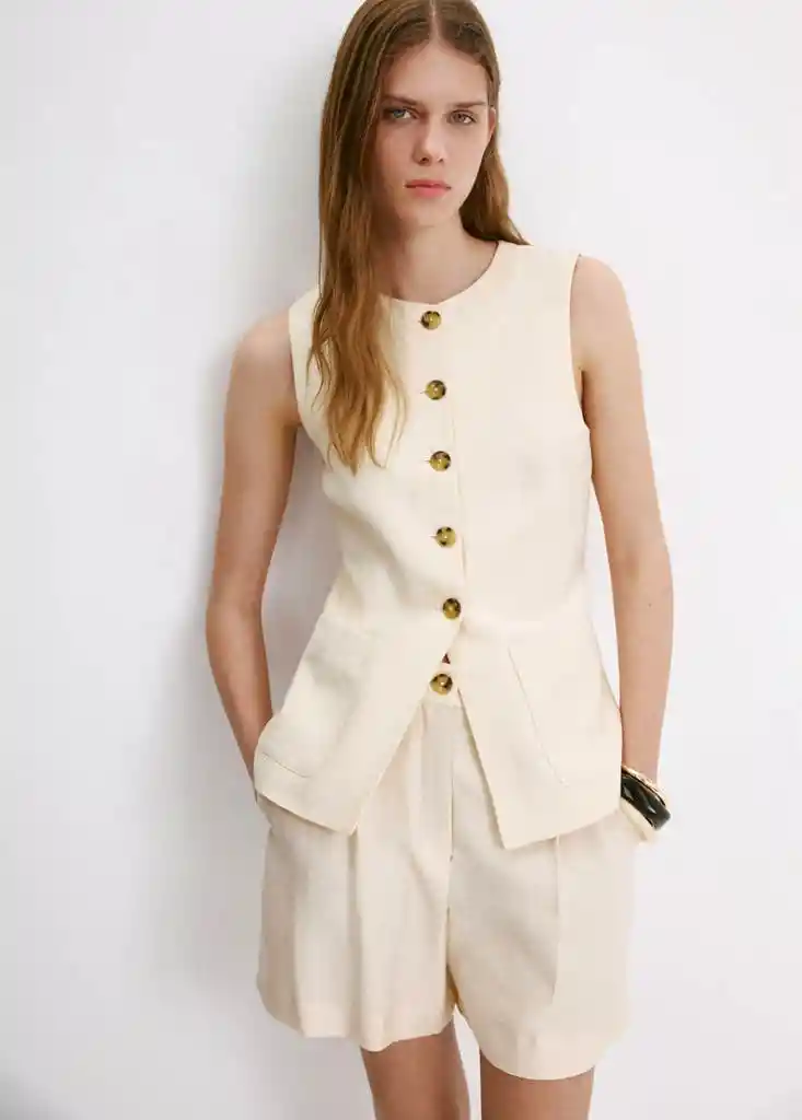 CHALECO NAPOLI CRUDO Talla XS Mujer Mango