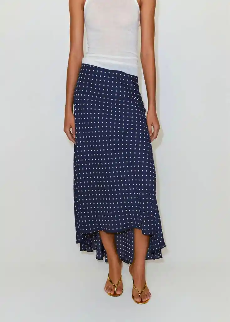 FALDA FLIPPY NAVY Talla L Mujer Mango