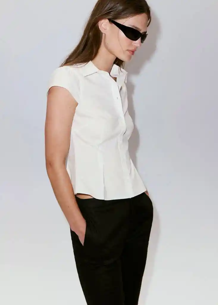 BLUSA CHAI OFFWHITE Talla S Mujer Mango