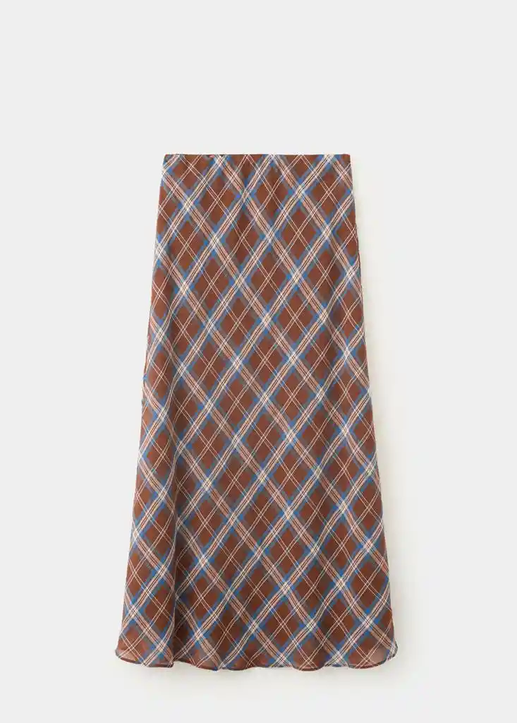 FALDA COLO MARRON Talla M Mujer Mango