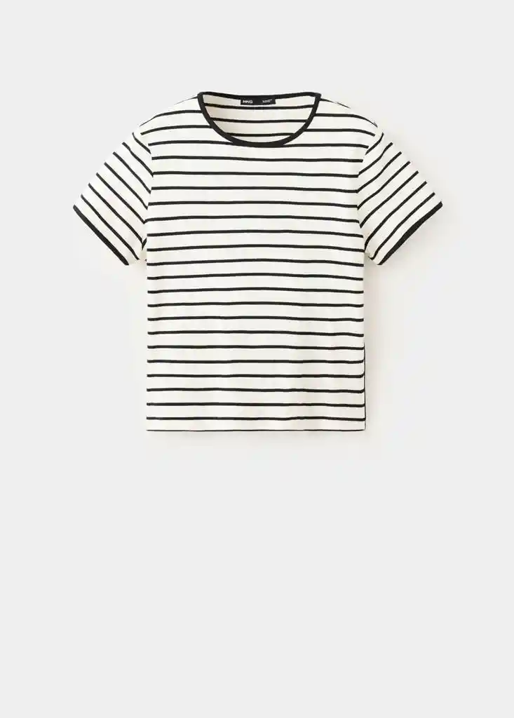 CAMISETA BICO NEGRO Talla M Mujer Mango