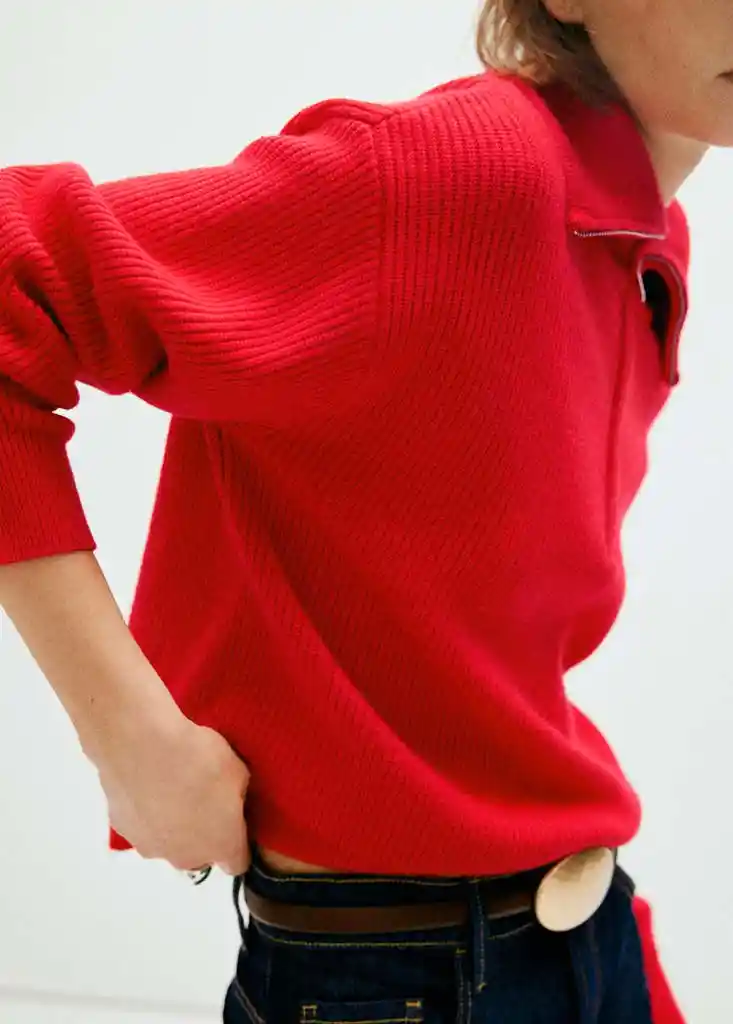 JERSEY RIZON ROJO Talla M Mujer Mango