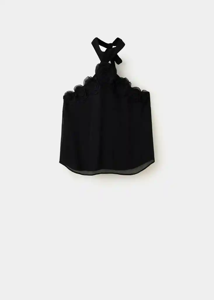 TOP LINDSAY NEGRO Talla S Mujer Mango