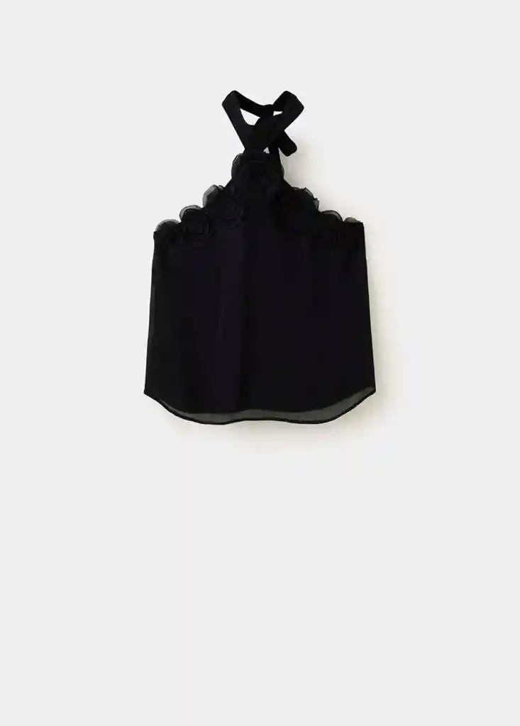TOP LINDSAY NEGRO Talla M Mujer Mango