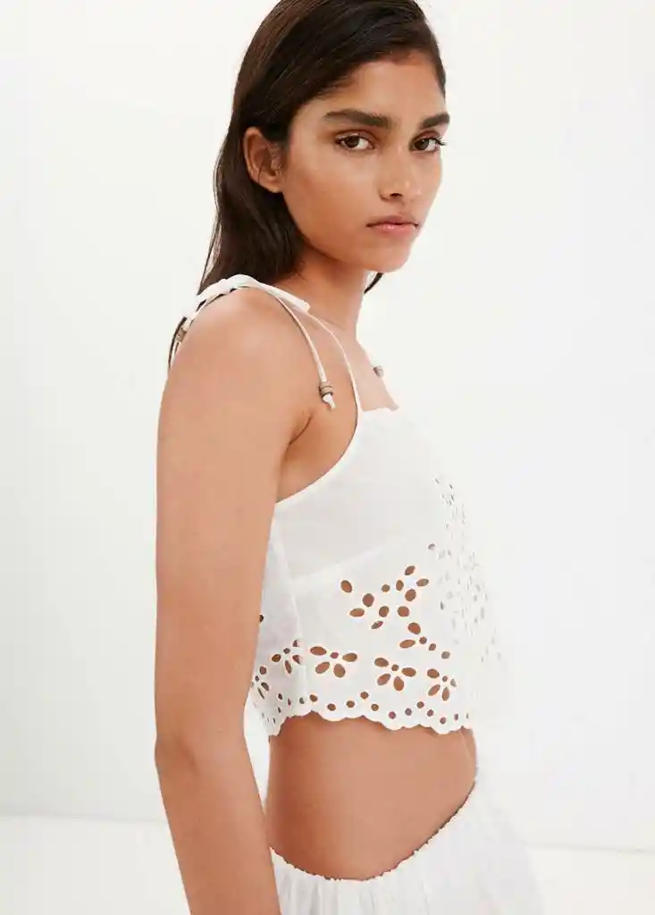 TOP JASMIN OFFWHITE Talla S Mujer Mango