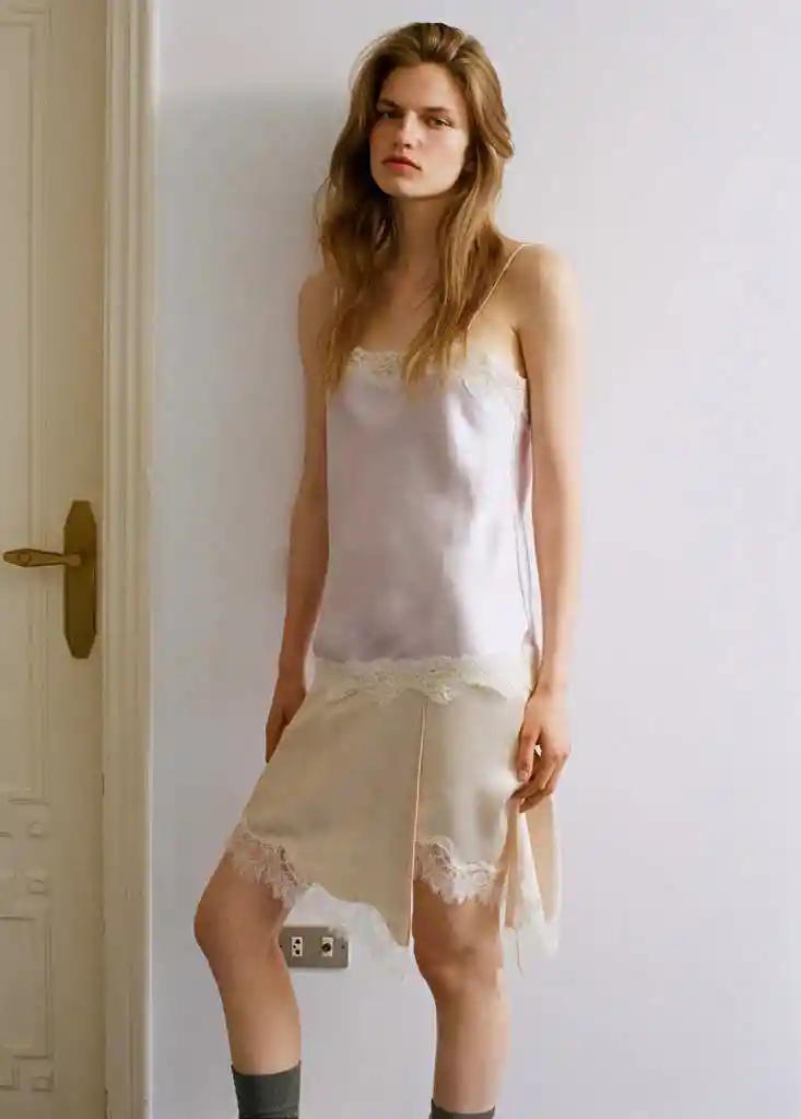 TOP DELICAT MALVA Talla S Mujer Mango