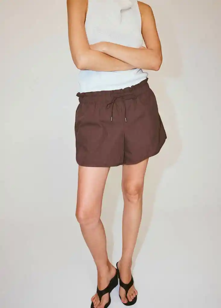 SHORTS MARA MORADO Talla L Mujer Mango