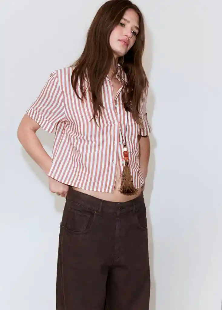 CAMISA MANELI GRANATE Talla M Mujer Mango