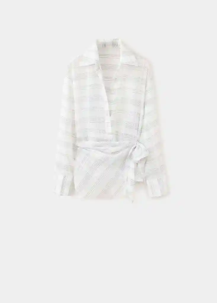 CAMISA CHECK CRUDO Talla XS Mujer Mango