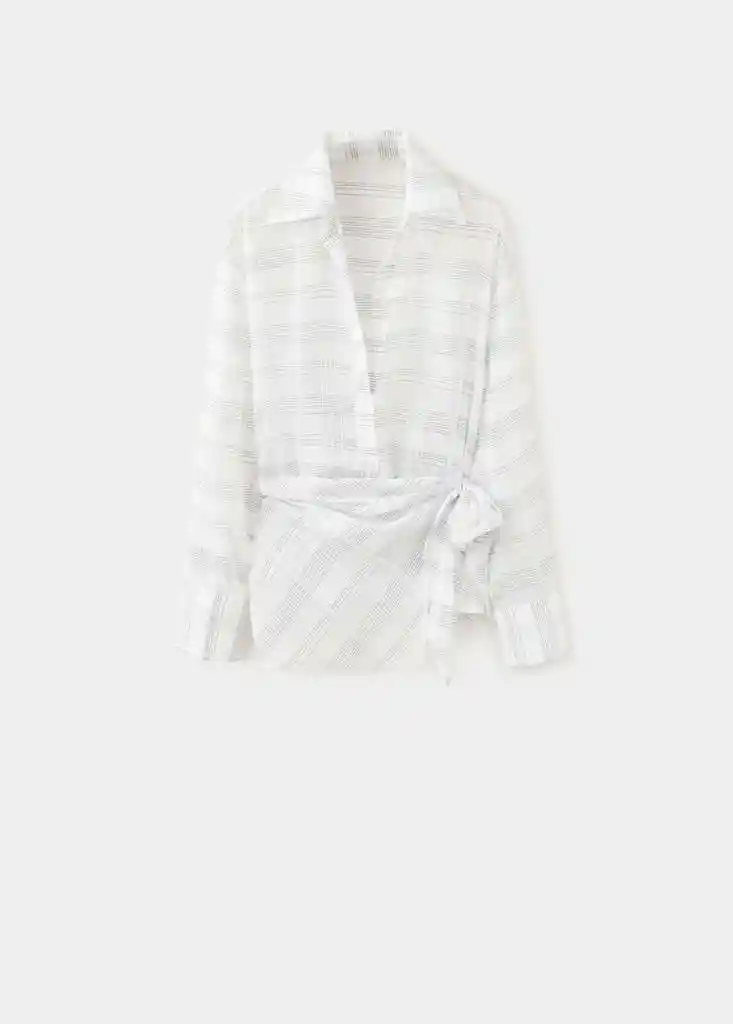 CAMISA CHECK CRUDO Talla M Mujer Mango